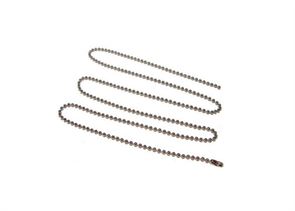 Rhodium Plated 3 mm Beaded Chain